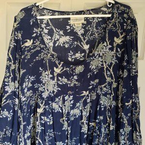 Denim & Supply Ralph Lauren short navy blue peacock flare dress